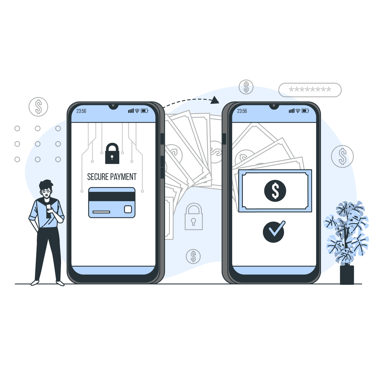 mobile with secured background